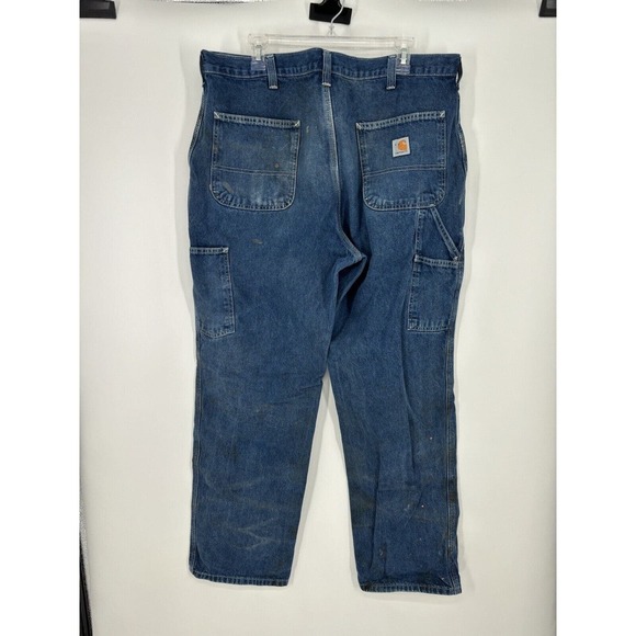 VTG Carhartt Jeans 38x32 382-83 Dungaree Fit Carpenter Work Pants Baggy Distress - Picture 2 of 7